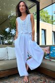Tasha Damask Bloom Pant White